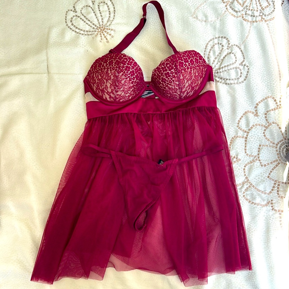 NWT Victoria’s Secret push up baby doll and thong